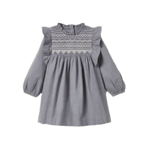 ZARA Embroidered Smocked Detail Dress - New With Tags, Size 18-24 Months - Picture 1 of 15